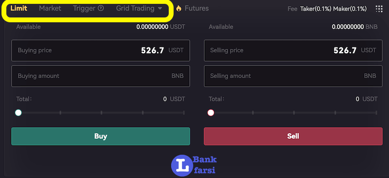 انواع سفارش اسپات