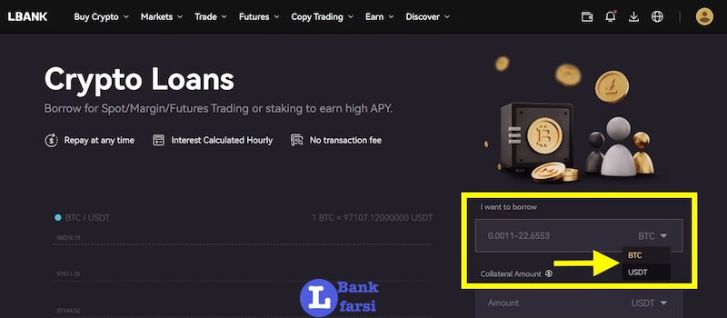 انتخاب نوع ارزی که وام میخواهید