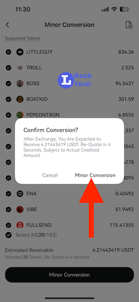 تایید تبدیل ارزهای خرد